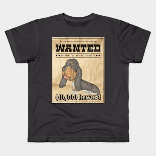 Cute Funny Basset Hound Wanted Poster Kids T-Shirt